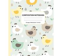 Composition Notebook: Chickens Wide Ruled | Minimalist Flat chicken notebook| Cute Chicken Notebook | School Notebook | 7.5 x 9.25 | 110 Lined Pages