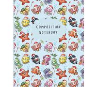 Composition Notebook: Christmas under the sea print | 110 lined pages | 7.5 x 9.25