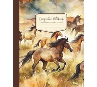 Composition Notebook College Ruled - 110 Pages - 7.5" x 9.25": Wildheart & Co. Watercolor Horse Journal for Teen Girls & Women - Dreamy Western Notebook with Wild Horses - 2025 Desert Winds Collection