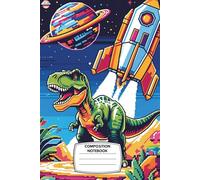 Composition Notebook: College ruled, 6x9”, 120 pages - Fun Dinosaur Notebook for Kids, Boys, and Girls Who Love Gaming, Pixel Art, and Prehistoric Adventures