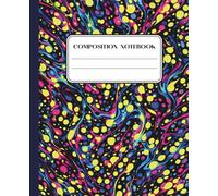 Composition Notebook: College Ruled, 7.5 x 9.25 Inch, 200 Pages, No Margin, Psychedelic Marble Cover, Neon, Large Lined Journal for School, Students and Office