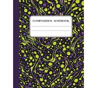Composition Notebook: College Ruled, 7.5 x 9.25 Inch, 200 Pages, No Margin, Psychedelic Marble Cover, Violet Lime, Large Lined Journal for School, Students and Office