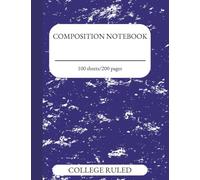 Composition Notebook, College Ruled, 7.5 x 9.75 in, 100 Sheets / 200 Pages, Blue Marble Cover, Durable Sewn Binding, School Journal for Students & Teachers: Part of the MarbleLine Series