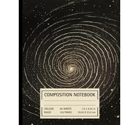 Composition Notebook College Ruled 7.50x9.25 inch (120 pages): Celestial Galaxy Journal Featuring Cosmic Starfield, Golden Stars, and Minimal Space ... Book for School, College, or Art Doddles
