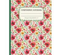 Composition Notebook College Ruled 8.5 x 11: Red Poppy Floral Pattern: Large Journal for School and Daily Notes