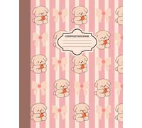 Composition notebook: College ruled | Aesthetic cute bear and pretty bows pattern with a lined pink and cream background│120 pages│7.5 x 9.25 inches│for back to school, college, work, hobby or gift