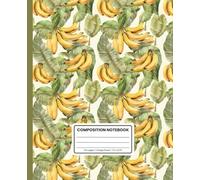 Composition Notebook College Ruled: Banana Pattern | Cute Fruit-Themed Journal for School, Work & Daily Notes: Tropical Watercolor Style | 120 Pages | ... in | Glossy Cover | Fun Aesthetic Stationery