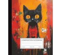 Composition Notebook College Ruled: Black Cat Street Art Graffiti | 7.5x9.25 in | 110 Pages | Urban Expression Design Journal for School, College & Work