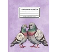 Composition Notebook College Ruled: City Bird Pigeon Pattern on Lavender Purple: Cute Urban Wildlife Aesthetic Journal for School, Writing & Everyday Notes