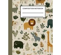 Composition Notebook: College Ruled Cute Animal and Plant pattern