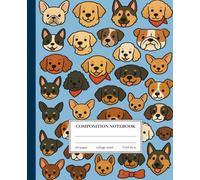 Composition Notebook College Ruled: Cute Cartoon Dog Faces Cover | Funny Dog-Themed Writing Notebook | Great for Notes, Lists, or Journaling