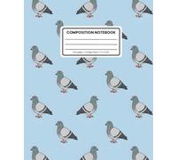 Composition Notebook College Ruled: Cute City Bird Pattern on Soft Sky Blue with Classic Label: Urban Wildlife Aesthetic Journal for School, Writing & Notes