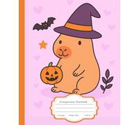 Composition Notebook College Ruled: Cute Halloween Kawaii Capybara Cover, Fun Aesthetic Journal for Kids, Teens & Capybara Lovers - for College, School, Office & Work (7.5x9.25) 110 Pages