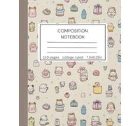 Composition Notebook College Ruled: Cute Kawaii Doodles, 9.75x7.5 Inches, 110 Sheets