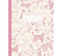 Composition Notebook College Ruled: Cute Pink Coquette Bows and Vintage Cats Illustration | Girly Aesthetic School Supplies | Journal for Students,Girls, School, Teens and Women