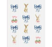 Composition Notebook College Ruled Cute Strawberry and Kawaii Bunny w/ Pink Bows, Coquette Blue Chinosierie Cover: Perfect Easter Gift, Gardening ... Writing, Journaling 7.5 x 9.25, 110 Pages