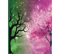 Composition Notebook College Ruled: Cute Trees Depicting Good and Wicked Notebook Cover| 7.5" x 9.25” Adorable Sparkly Green and Pink Movie Aesthetic ... Pages for Girls, Kids, Teens, and Adults