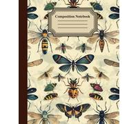 Composition Notebook College Ruled: Entomology-Inspired Butterfly and Moth 9.5x7.25 Notebook | College Ruled 110 Pages | Vintage Nature Journal for Students and Writers