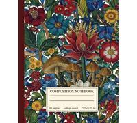Composition Notebook College Ruled: Floral Butterfly Vintage Botanical Illustration: Cute Aesthetic Journal For Girls, Teens, Women | Wide Lined