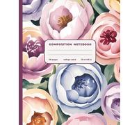 Composition Notebook College Ruled: Floral Watercolor Notebook for Girls, Women, Teens | Abstract Pastel Flowers Journal for School, College, Work | Cute Aesthetic Gift for Students