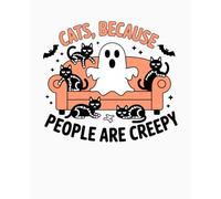 Composition Notebook College Ruled - Funny Halloween Theme: "Cats, Because People Are Creepy" | Spooky Cute Aesthetic Journal for Kids, Teens, and Adults | Lined Paperback
