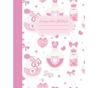 Composition Notebook College Ruled: Girly Coquette Aesthetic Journal - Sweet Pink Bows, Hearts & Perfume | Soft Pastel Notebook for Teen Girls & ... College, University, Work, Office Supplies