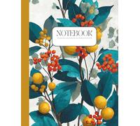 Composition Notebook College Ruled: Golden Harvest Botanical Floral Cover | Aesthetic Journal for Writing, School & Office: 8.5 x 11 College-Ruled ... - 120 Pages for Notes, Journaling & Planning