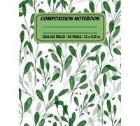 Composition Notebook College Ruled: Green Petal Texture Pattern Cover | Aesthetic Minimal Journal for Students, Writers & Daily Notes | 110 Pages, Soft Matte Finish, 7.5" x 9.25"