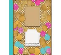 Composition Notebook College Ruled: Jasper The Timid Cat | fun polka dot mixed media cover with aqua blue back | College Ruled | Cute Aesthetic For School, College, Office, Work