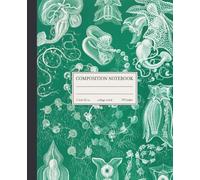 Composition Notebook College Ruled: Jellyfish Vintage Botanical Illustration | Green Antique Style Ocean | Cute Sea Life Aesthetic Journal For School, College, Office, Work | Lined Pages