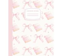 Composition Notebook: College Ruled Journal for Girls & Teens - Soft Coquette Style with Pink Bows and Books - Feminine Aesthetic Writing Book