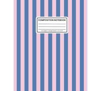 Composition Notebook College Ruled: Lavender Pink & Royal Blue Stripes: Minimalist Aesthetic Journal for School, Work & Everyday Notes