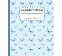 Composition Notebook College Ruled: Light Blue Watercolor Butterfly Cover: Soft Aesthetic Nature Design, Cute Writing Journal for School and Daily Notes