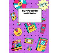 Composition Notebook: College Ruled Lined Jurnal | 90s CDs Game boy | Vintage | Purple background | 8.5" x 11" | For Teens Students Kids Children Girls Boys