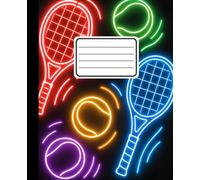 Composition Notebook: College Ruled Lined Notebook for Tennis Lovers | Colorful Neon Tennis Design for Kids, Teens & Adults