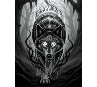 Composition Notebook College Ruled: Magical Wolf of the Forest 8.5 x 11 Inches