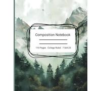Composition Notebook College Ruled:Mountain & Forest Composition Book, Aesthetic Nature Journal for School, College, Office or Work