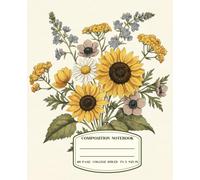 Composition Notebook: College Ruled Notebook with Vintage Wildflowers Botanical Illustration in Watercolor 7.5" x 9.25", 110 pages, Beautiful Floral Aesthetic, great gift idea for school and office