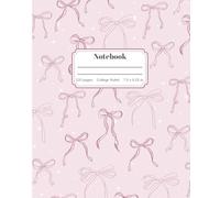 Composition Notebook College Ruled: Pink Coquette Bow and Sparkle Design | Pink, Prep, Girly Aesthetic Journal for School, College 7.5x9.25in