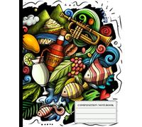 Composition Notebook College Ruled: Puerto Rico Cartoon Doodle | Lined Paper Journal For School, College, Office, Work - 7.5" x 9.25" - 110 Pages