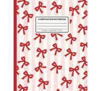 Composition Notebook College Ruled: Red Bow Ho Ho Pattern: Cute Coquette Aesthetic Journal for School, Writing & Stylish Everyday Notes