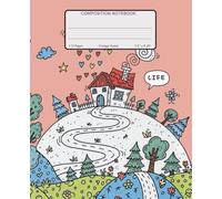 Composition Notebook College Ruled: Vibrant Red Doodle Cute Aesthetic (cat, octopus, sun, rocket, joy, dream, love, life) Pattern Journal for School, College, Work & Everyday Writing