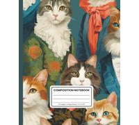 Composition Notebook College Ruled: Vintage Cat Illustrations in Retro Style: Aesthetic Journal for Students, Writers, Office, & Cat Lovers