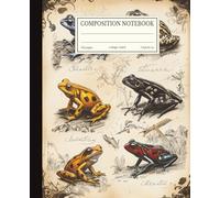 Composition Notebook College Ruled: Vintage Frog Botanical Illustration | 7.5x9.25 in | 110 Pages | Aesthetic Journal for School, College, Office & Work