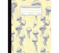 Composition Notebook College Ruled: Vintage Jellyfish Pattern | 7.5x9.25 in | 110 Pages | Ocean Marine Biology Design Journal for School, College & Work