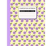 Composition Notebook, College Ruled Vintage: Pastel Aesthetic Purple Gerbera Daisy Flowers Illustration, Journal for College, School, Office & Work l ... for Women, 110 Pages Paperback Matte Cover