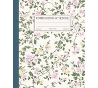 Composition Notebook College Ruled: Vintage Pink Floral Botanical Illustration | Aesthetic Journal for School, College & Work | 7.5x9.25 in | 110 Pages
