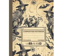 Composition Notebook College Ruled: Vintage Witch Magic Journal | Halloween Aesthetic Witchcraft Notebook For School, Office & Daily Writing | Wide Lined Pages 7.5 x 9.25