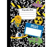 Composition Notebook College Ruled: Weird Retro Alien Aesthetic Journal For Class | School Supplies For Teens and Tweens | UFO, Lightning Bolts, Emojis & Trippy Vibe Notebook