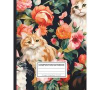 Composition Notebook College Ruled: Whimsical Vintage Cats in Cozy Cottagecore Style: Retro Aesthetic Cat Journal for Writing, School, Work & Everyday Notes